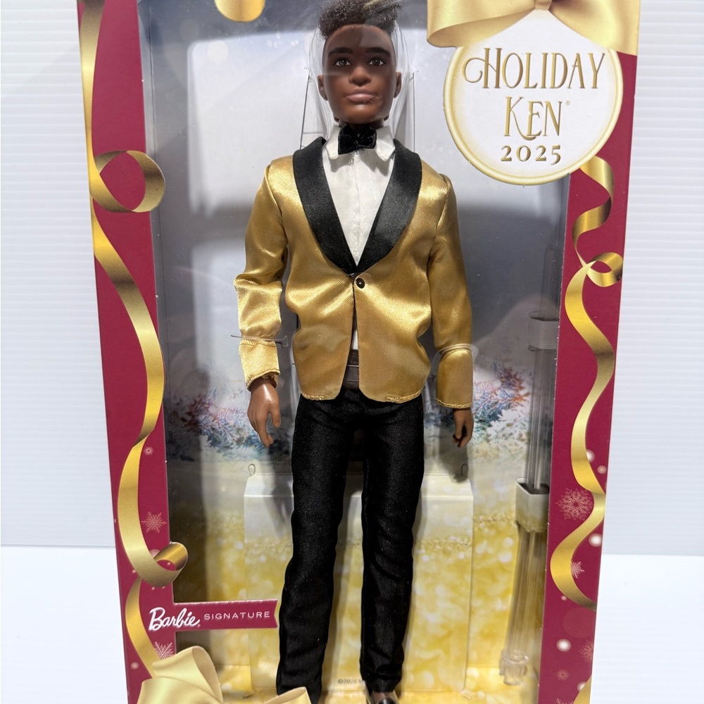 2025 Barbie Holiday Ken Light Brown Fashion Doll Wearing Full Suit JGK57 NEW